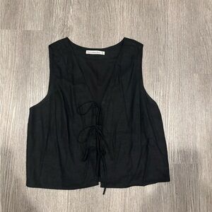 Abercrombie & Fitch Black Tie-Front Tank Top